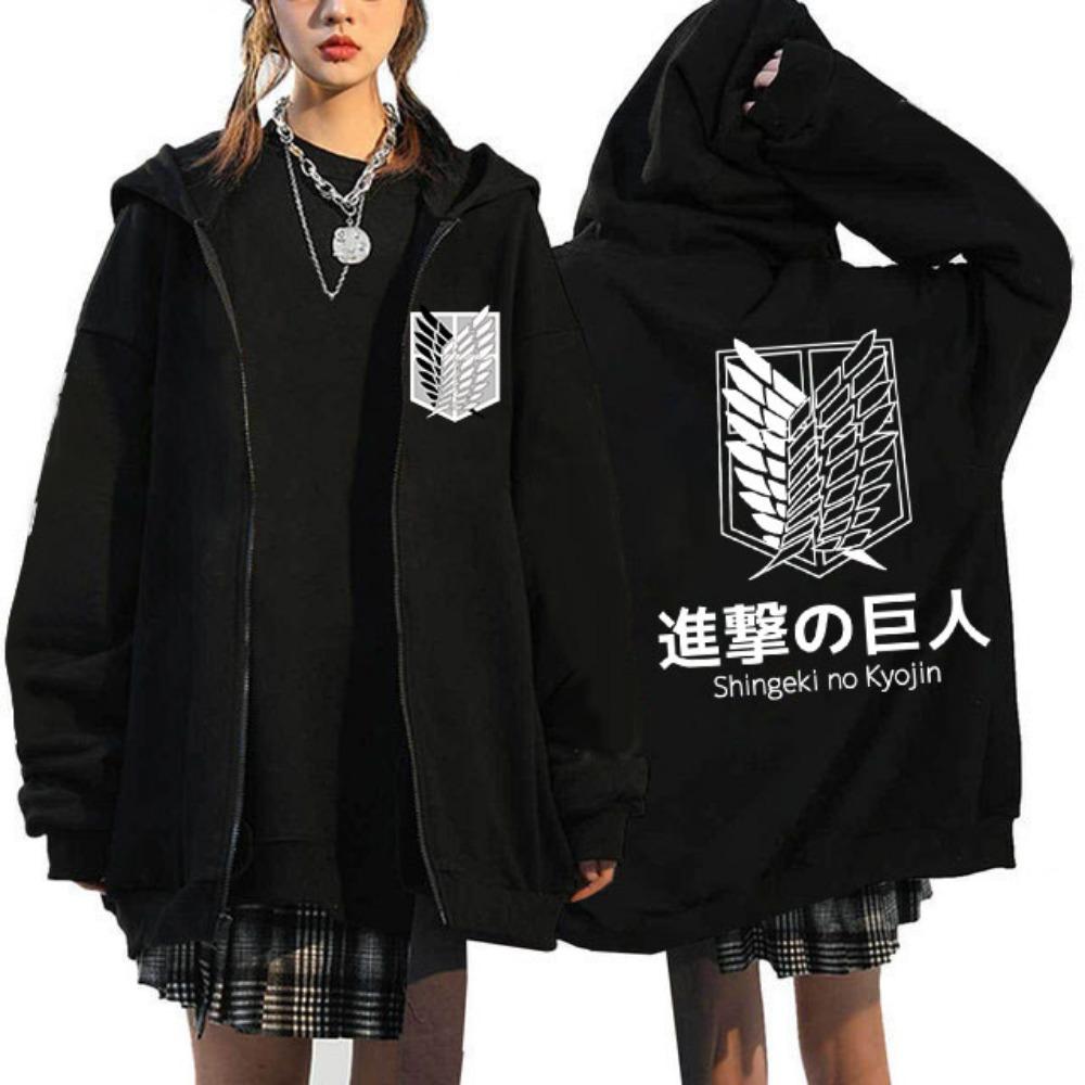 Anime Attack on Titan Poslední sezóna Mikina s kapucí na zip Shingeki No Kyojin Y2k Bundy na zip Mikiny Eren Yeager Manga Streetwear