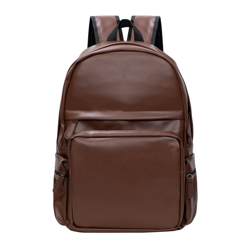 

Чуцзяннань Корейский стиль Парная футболка Полностью кожаный Студенческий рюкзак Brown New Edition