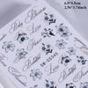 2Pcs Lily Letter Nail Stickers, Black and White Ink Painting Floral & Letter Self-Adhesive Nail Decals