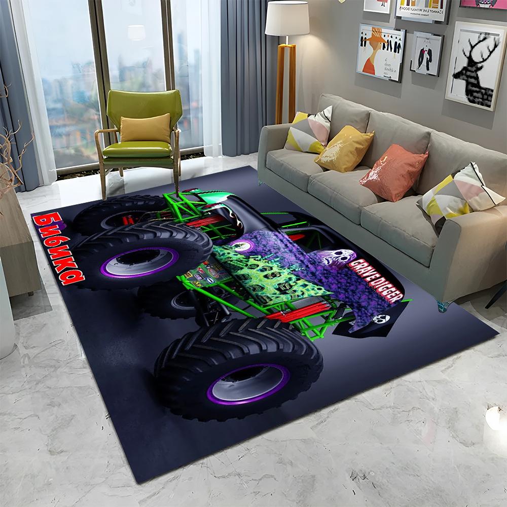 

3D Monster Jam Monster Truck Cartoon Carpet Rug for Home Living Room Bedroom Sofa Doormat Decor,kids Area Rug Non-slip Floor Mat 40x60cm