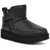 UGG Genuine Leather Solid Color Round Toe Short Snow Boots Women Boots Black 1164690-BLK