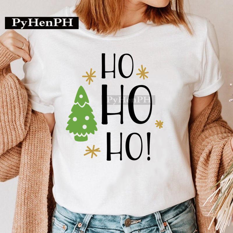 Summer Christmas Elk Printed T-shirt for Men Women Cotton Loose Round Neck Short Sleeve T-Shirts Unisex