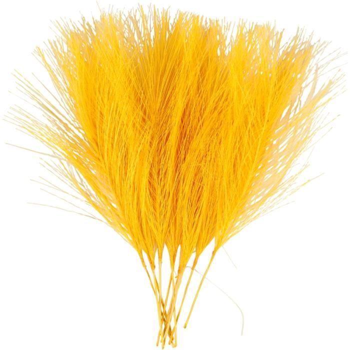 Plumes artificielles - - L: 15 cm - l: 8 cm - 10 pièces - jaune