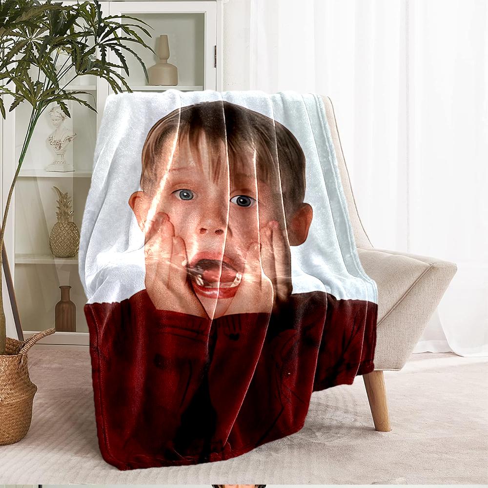 Home Alone Theme Printed Blanket - Perfect for Couch, Bed, Travel & Outdoor Use | Machine Washable, Cozy & Durable.