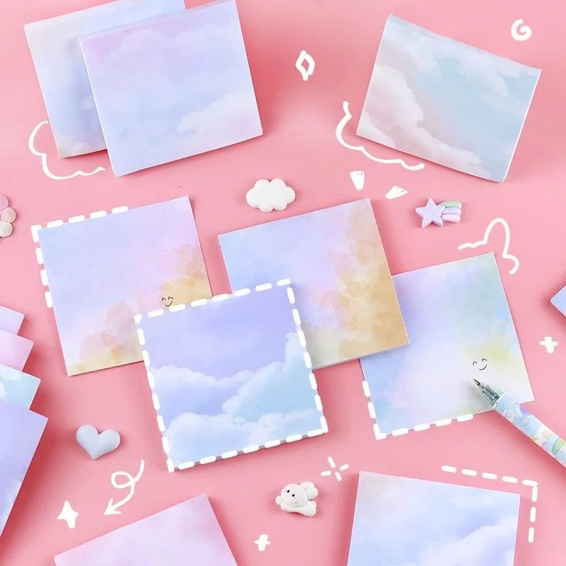 50 Sheets Colorful Starry Sky Stickers Sticky Notes and Stickers Leave A Message for Sticky Notes Student Office Stationery Supplies