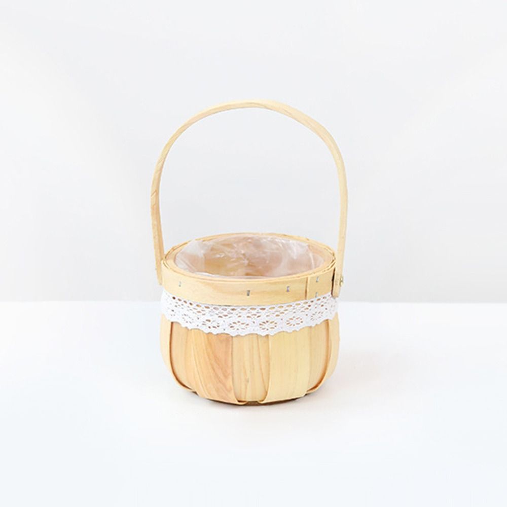 Mini Miniature Dollhouse Basket Fashion DIY Hand Woven Basket Handmade Paper Vine Handheld Flower Basket