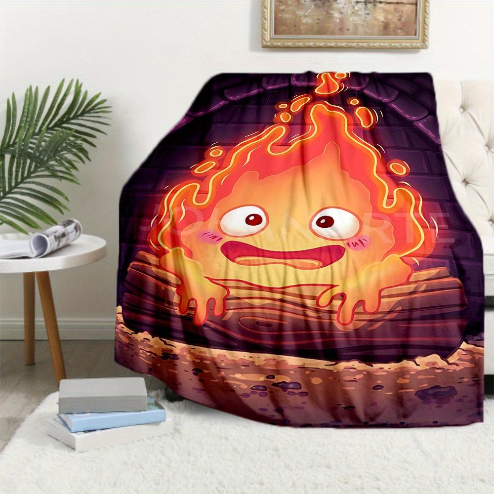 1Pc fire flame Print Flannel Blanket, High quality Comfortable for All Seasons, Home Decor, Warmth and Comfort, Perfect for Christmas Gifts28