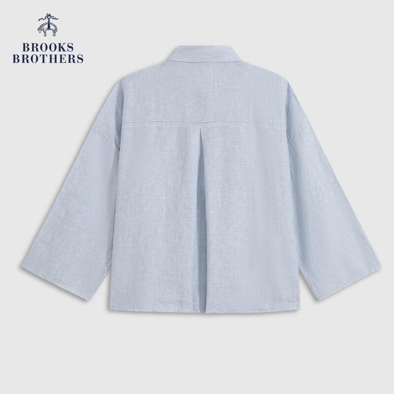 

Жіноча повсякденна сорочка Brooks Brothers з коротким рукавом, фактурна, з лляної суміші M