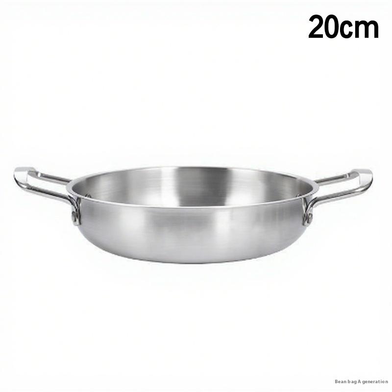 Solid Korean Stainless Steel Noodle Pot; Frying Pans; Long-lasting Cooking Pots; Seafood Snack Plate Kitchen Tools.