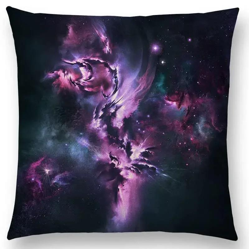 Pillowcase Night Sky Gorgeous Nebula Distant Galaxy Mysterious Universe Cushion Cover Home Decoration Sofa Home