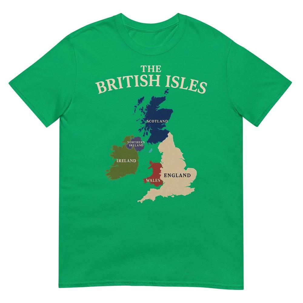 British Isles Sea Ireland Scotland Wales England Map Coins Tshirt