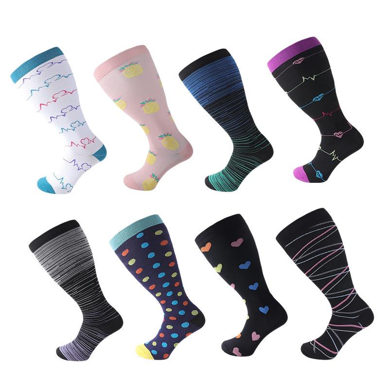 Cross-Border Plus Size Compression Sport Socks - High Elasticity for Obesity