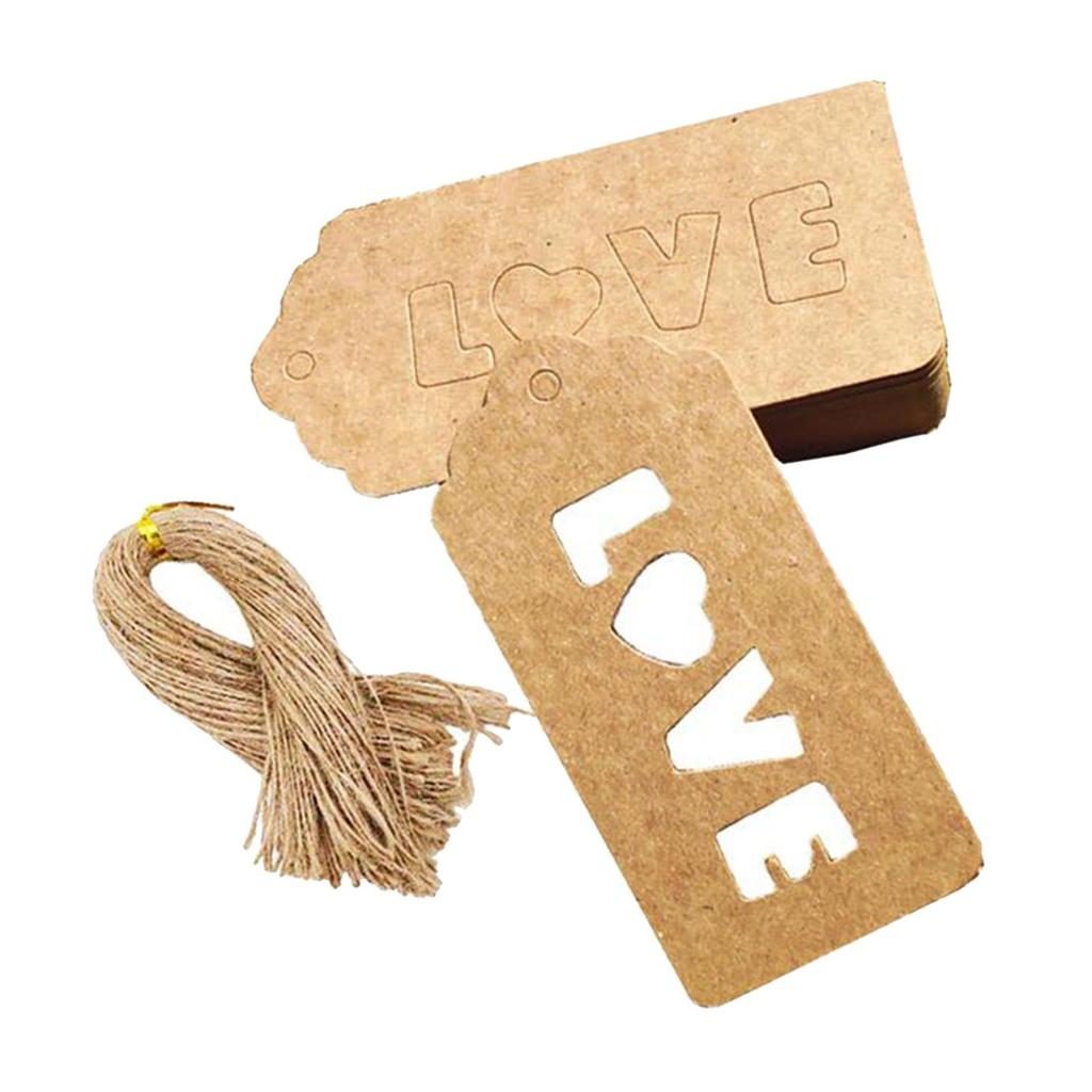 100 PCS Kraft Gift Tags Blank Label Paper Wedding Labels Birthday Luggage Tags