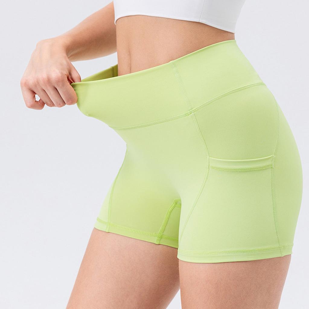 Women's Quick Dry Yoga Hip Lifting Shorts High Waist Fitness Running Shorts With Pockets