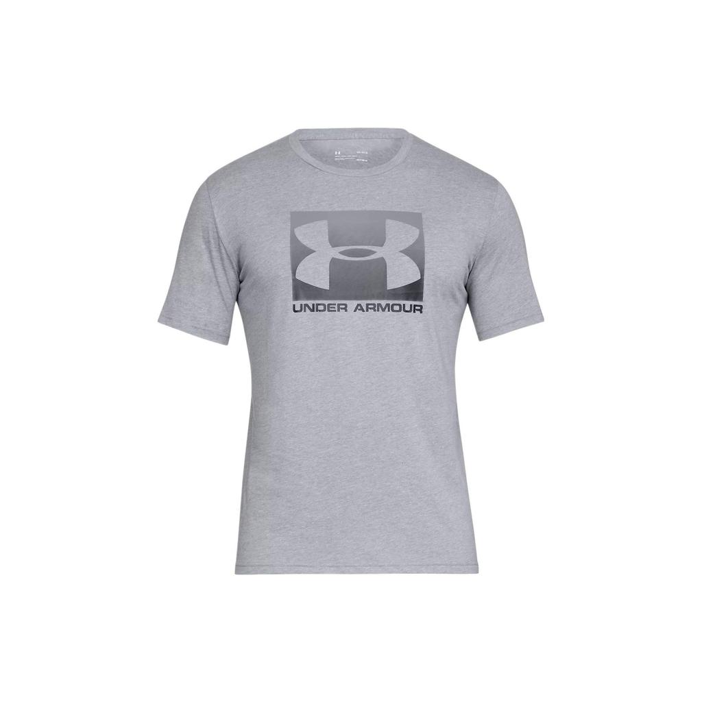 Under Armour Solid Color Printed Logo Round Neck Soft Comfortable Short Sleeve T-Shirt Men Tops Gray 1329581-035