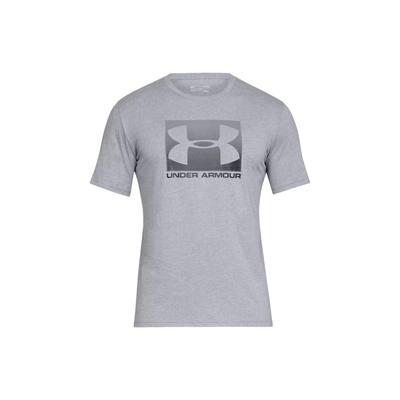 Solid Color Printed Logo Round Neck Soft Comfortable Short Sleeve T-Shirt Men Tops Gray 1329581-035