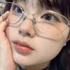 Vintage Cat Eye  Alloy Blue Light Glasses Frame Women INS Eyeglasses Korean Decorative Computer Clear Glasses Fashion Eyewear