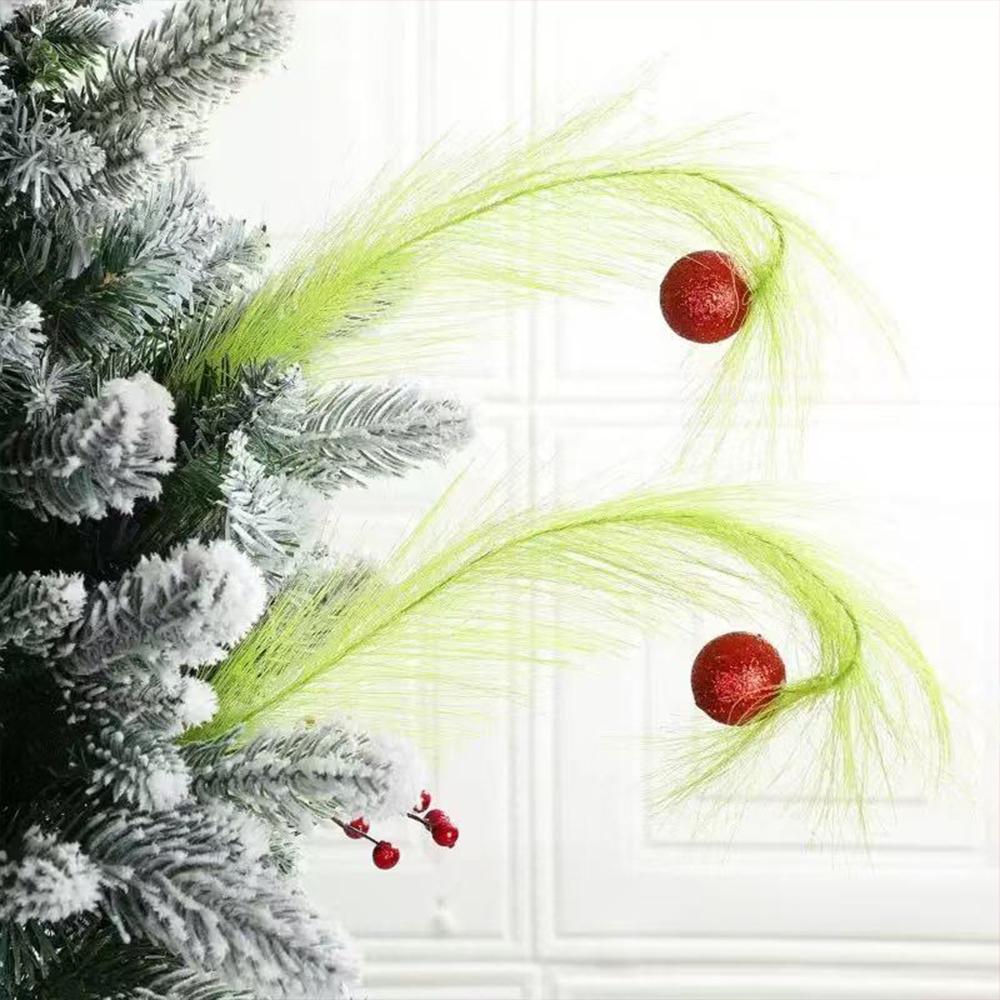 Runtowo 10pcs Christmas Tree Topper , Green Curly Stems Lime Green Curly Xmas Tree Pick Elf Ornaments Christmas Party Home Decor