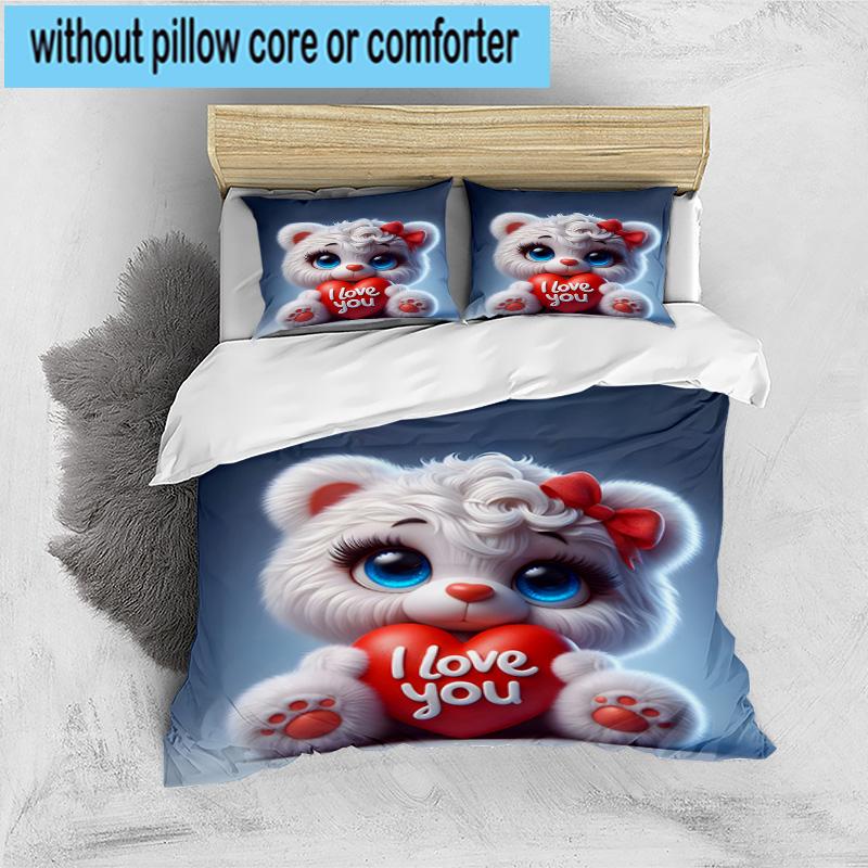 3PCS Teddy Bear Night Sky 3pcs Bedding,Including 3PCS Duvet Cover And 2pcs Pillowcases Perfect for Christmas,Ideal for Bedroom, Dormitory