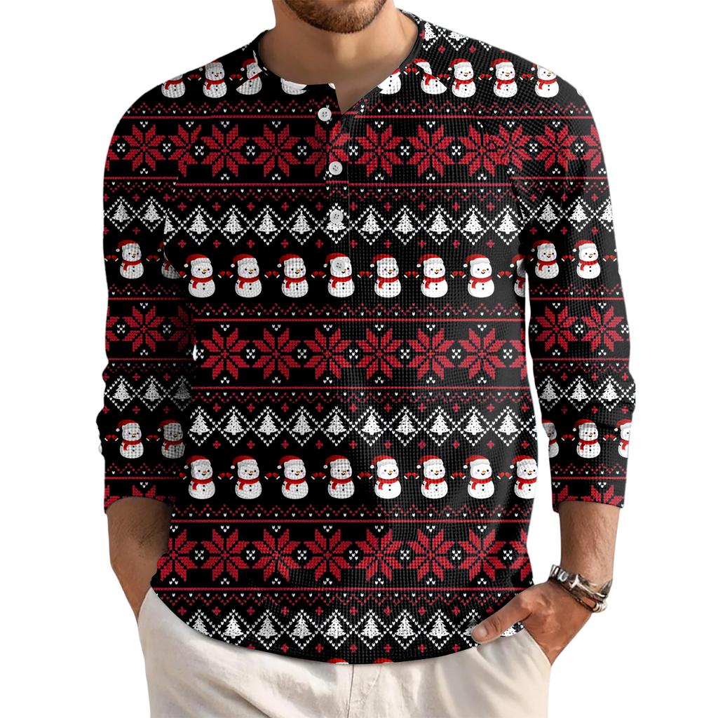 Men's Loose Casual Button Down Collar Long Sleeve Top