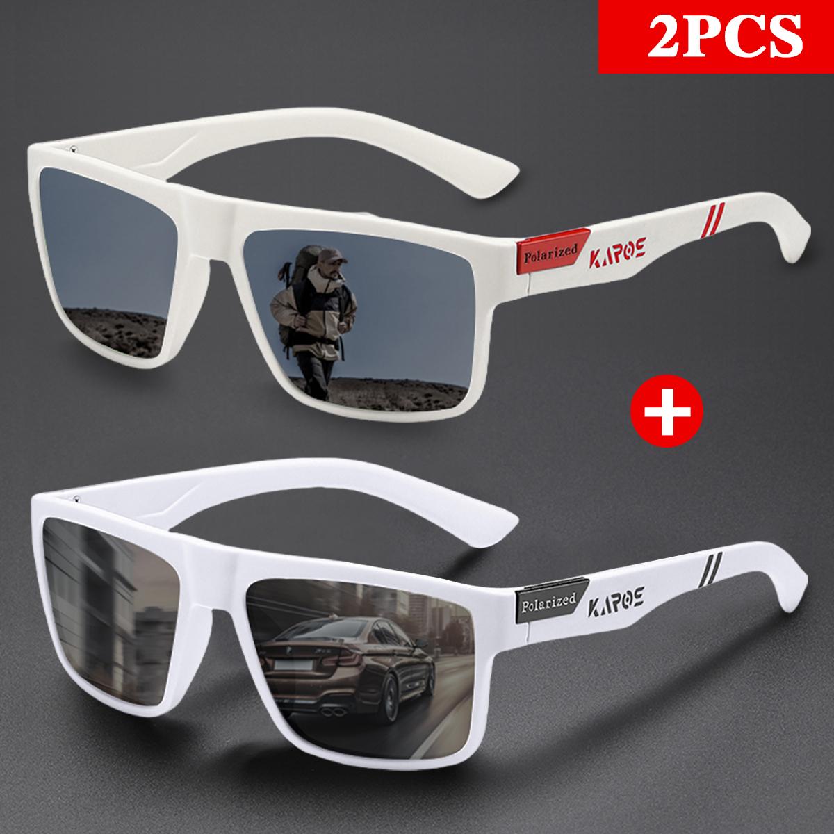 

Karos 2Pcs Retro Square Polarized Sports Sunglasses Lightweight Uv400 For Fishing And Driving Unisex Vintage Outdoor Eyewear