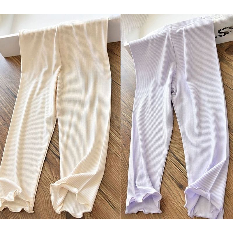 Girls' Mosquito Proof Pants with Fungus Edge Elastic Ice Silk Breathable Slim Fit Leggings for Children and Babies, Thin Pants for Summer