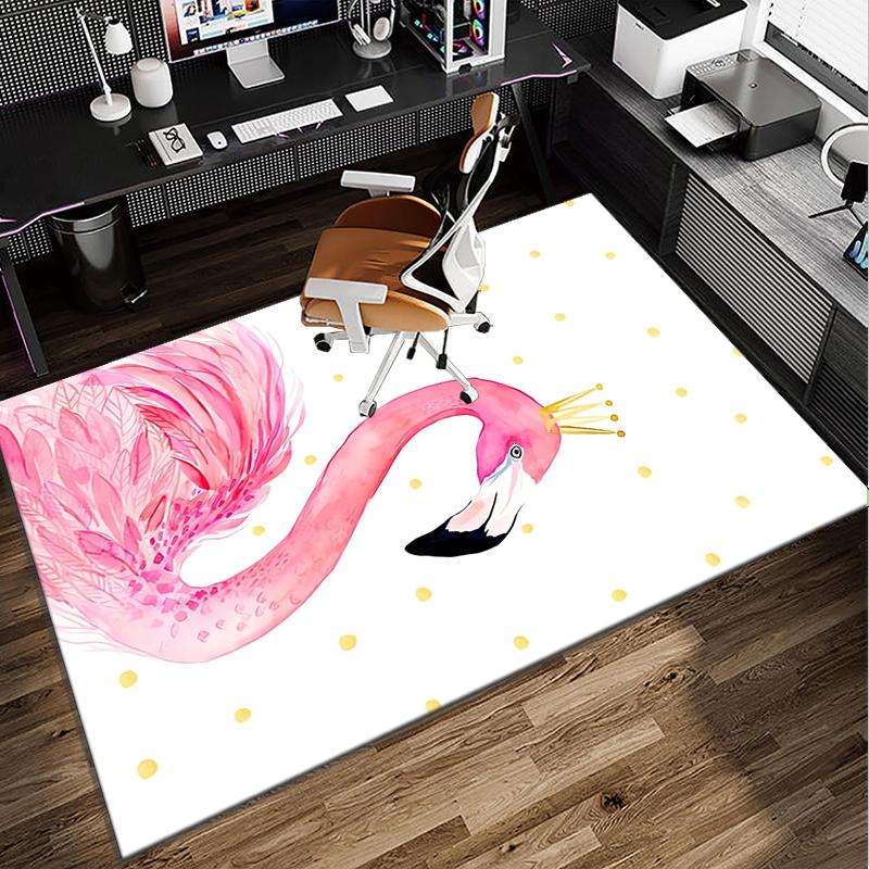 Flamingo In Tropical Paradise Office Rug Chair Mat, Entryway Carpet, Suitable for Front Door, Bedroom, Living Room, Desk, Holiday Gift