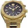 Versace Men's Sporty Greca Watch Black Dial Stainless Steel Sapphire Glass Quartz VESO00922 Gold
