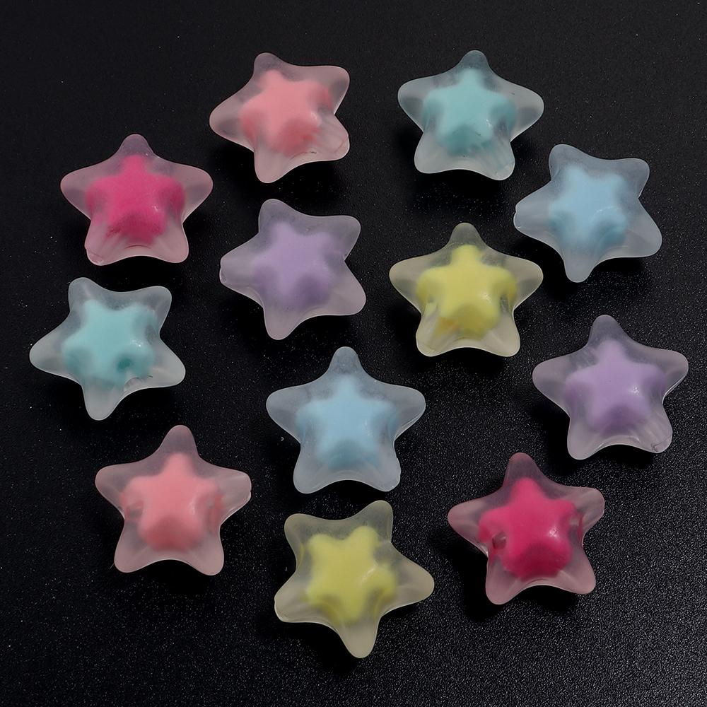 30/50pcs Star Acrylic Beads Candy Color Loose Spacer Beads For Jewelry Making DIY Bracelets Necklace Phone Key Chain Accessories