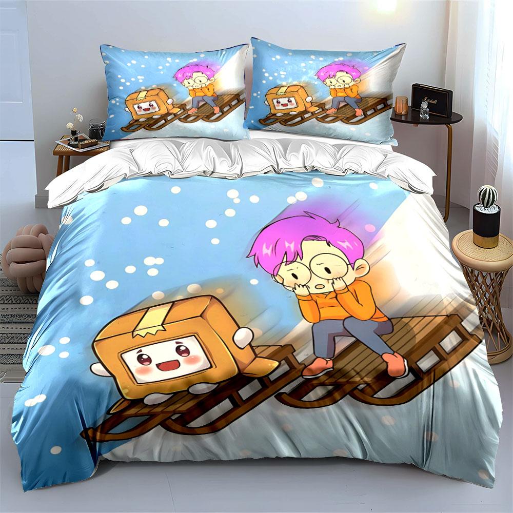Cartoon Sledding Theme Bedding Set Bedding Duvet Cover Set Duvet Cover Pillowcases (1 * Duvet Cover 2 * Pillowcases, without duvet insert)