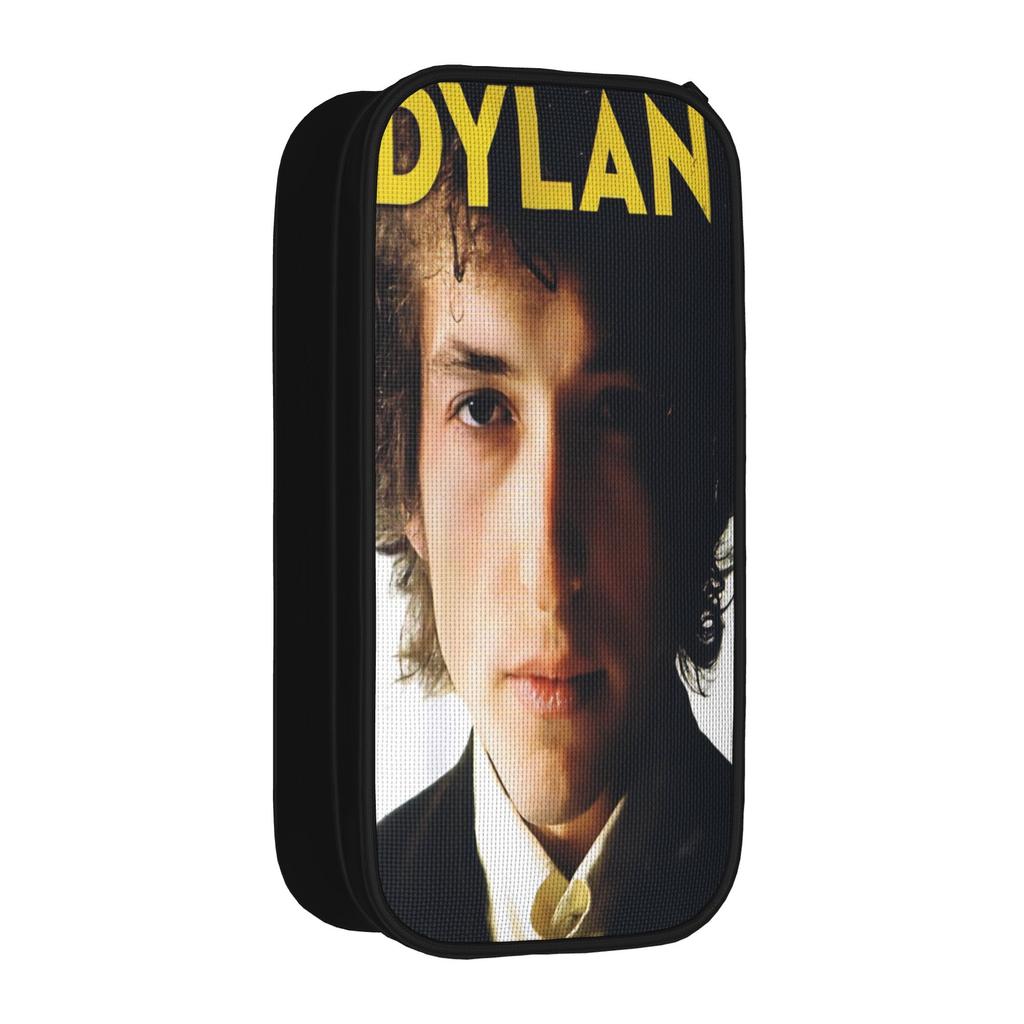 Large Capacity Pencil Case Bob Dylan Singer School Accessories  Double Layer Pencil Bag Girl Make Up Bag Birthday Gift