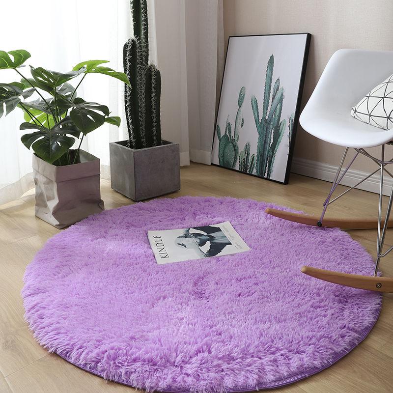 Thicken Round Carpet Living Room Bedroom Cute Room Bedside Carpet Fitness Yoga Carpet Hanging Basket Computer Chair Mat