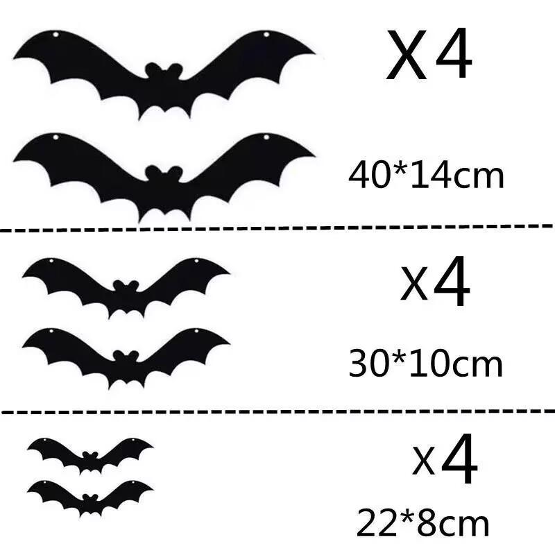 Halloween LED Bat Wall Stickers Light-Up Decor for Indoor Party Scene Background Arrangement Supplies Props