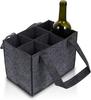 6 Bottles Felt Wine Bottle Holder Bag Grey Protective Wine Storage Bag Washable with Carry Handle Wine Bottle Carrier Wedding