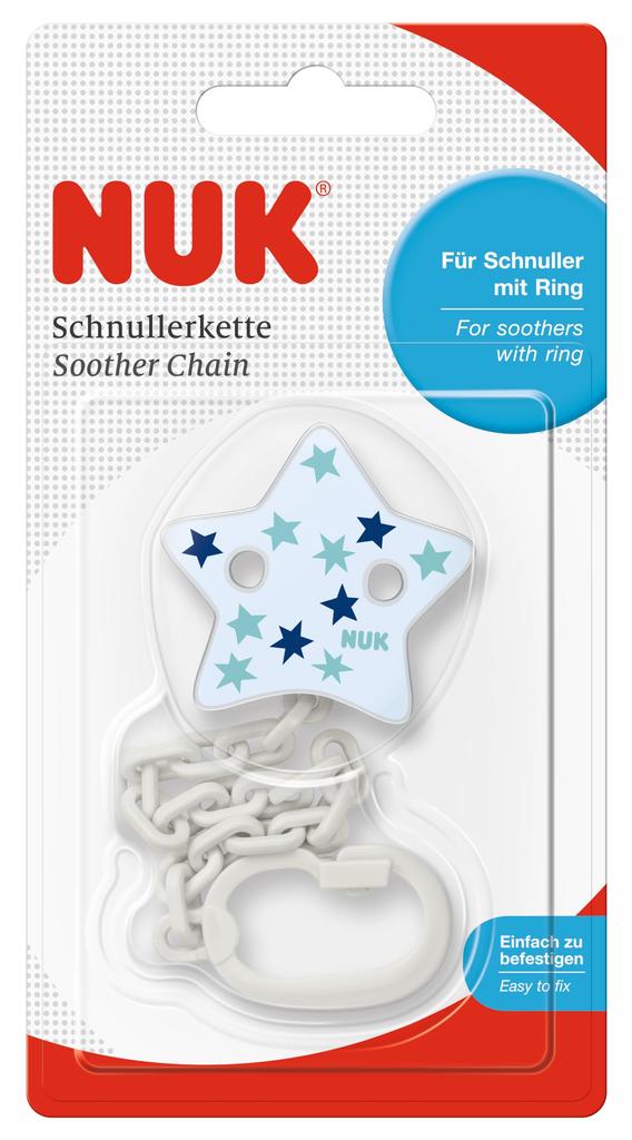 NUK Blue Star Pacifier Plastic with Clip for OCNK10256508 Holder, Star-Shaped Anti-Drop Babies,
