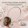 Women Retro Pearl Hairband Lightweight Alloy Headband With Elegant Design For Daily And Formal Occasions