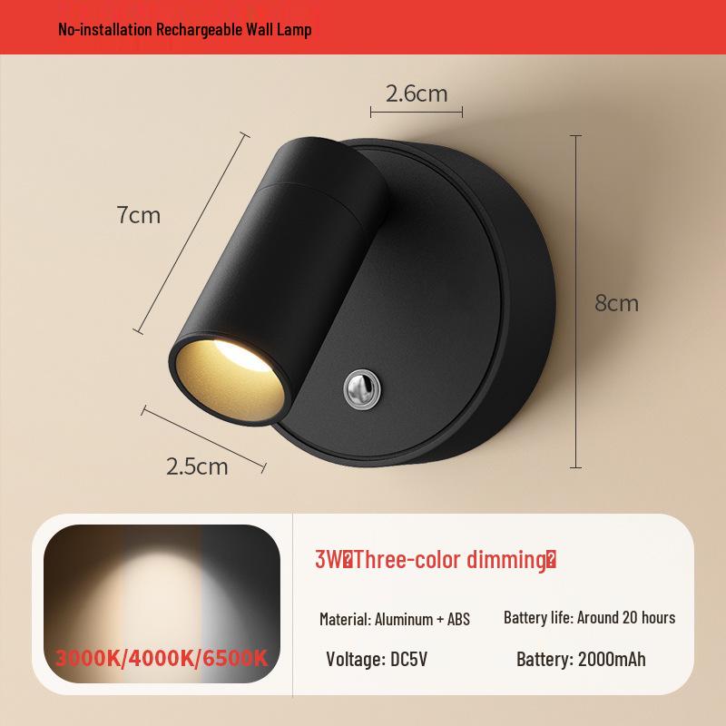 Wireless Magnetic Wall Light: Cord-Free Spotlight & Atmosphere Light for Bedroom and Picture Lighting