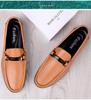 Men's Cross-Border Slip-On Leather Driving Moccasins - Casual Low-Top, Large Size Cowhide Shoes for Spring and Autumn