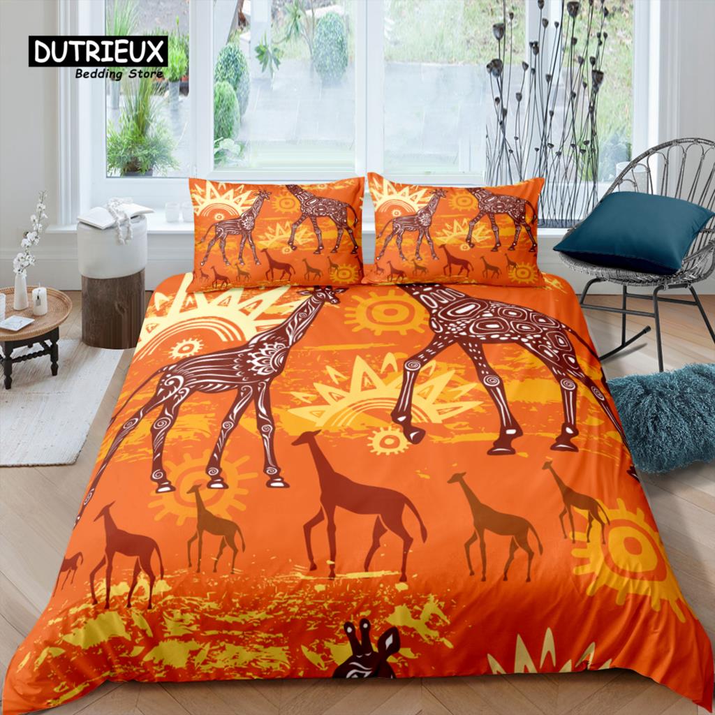 Home Living Luxury 3D Bohemian Elephant Set Duvet Cover Pillowcase Kids Bedding Set Queen and King EU/US/AU/UK Size