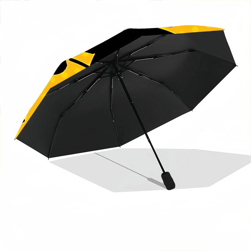 1pc Chibi Maruko-chan & Black Cat Automatic Opening Umbrella - Portable 3-Fold Design with Iron Frame - Outdoor - Perfect Gift for Fans, Travelers, Da