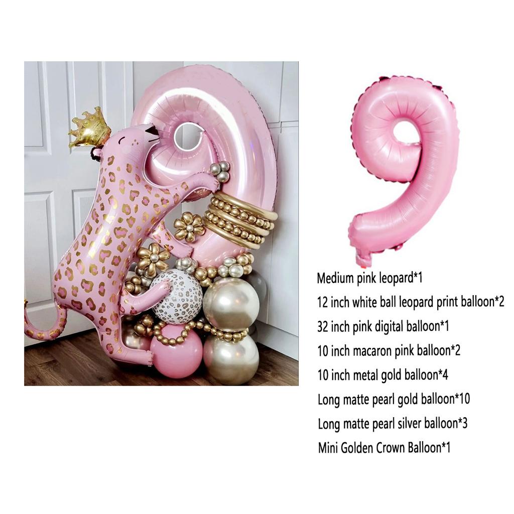 24 sztuk/zestaw różowy balony w kształcie lamparta tropikalny hawajski 32 cal folia w kształcie cyfr hel Globos Baby Shower dekoracje na imprezę urodzinową