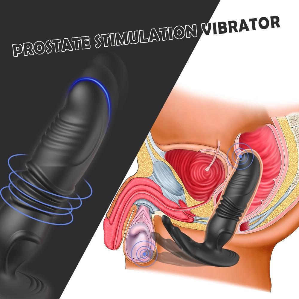 Mannlig silikon anal vibrator prostatastimulator forsinket cum butt plug dildo sexleketøy for voksne