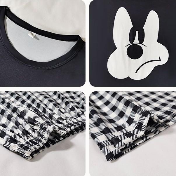 Summer Ins Korean Tide Haig Mickey Pajamas Women's Crew Neck Short-sleeved Shorts Set Casual Can Be Worn Outside Loungewear Thin