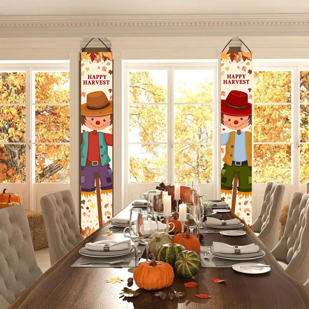 2-Pack Of Thanksgiving Couplets, Event Parties, Photo Backgrounds, Decorative Couplets, Door Curtains