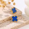 13MM titanium steel non fading clover earrings, high-grade titanium steel 18k earring accessories