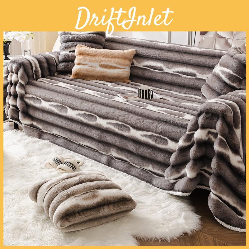 Rabbit Cream Sofa Plush Wind Cover Thick Warm Blanket Sofa Cushion Antislip Onepiece Sofa Towel