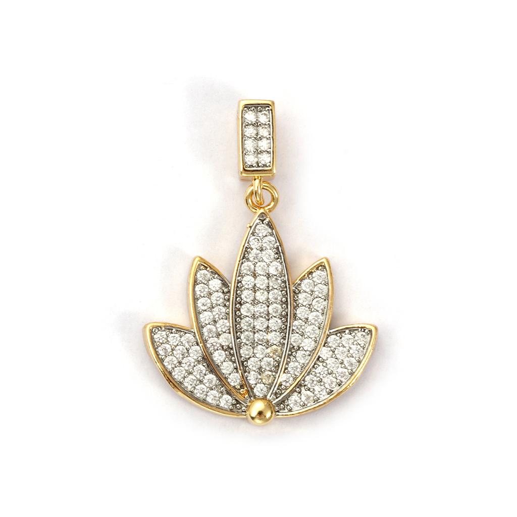1 Stück Messing Anhänger 18K Gold Plated Sonnenblume Stern Micro Pave Klar Zirkonia Anhänger Für DIY Halskette Schmuckherstellung