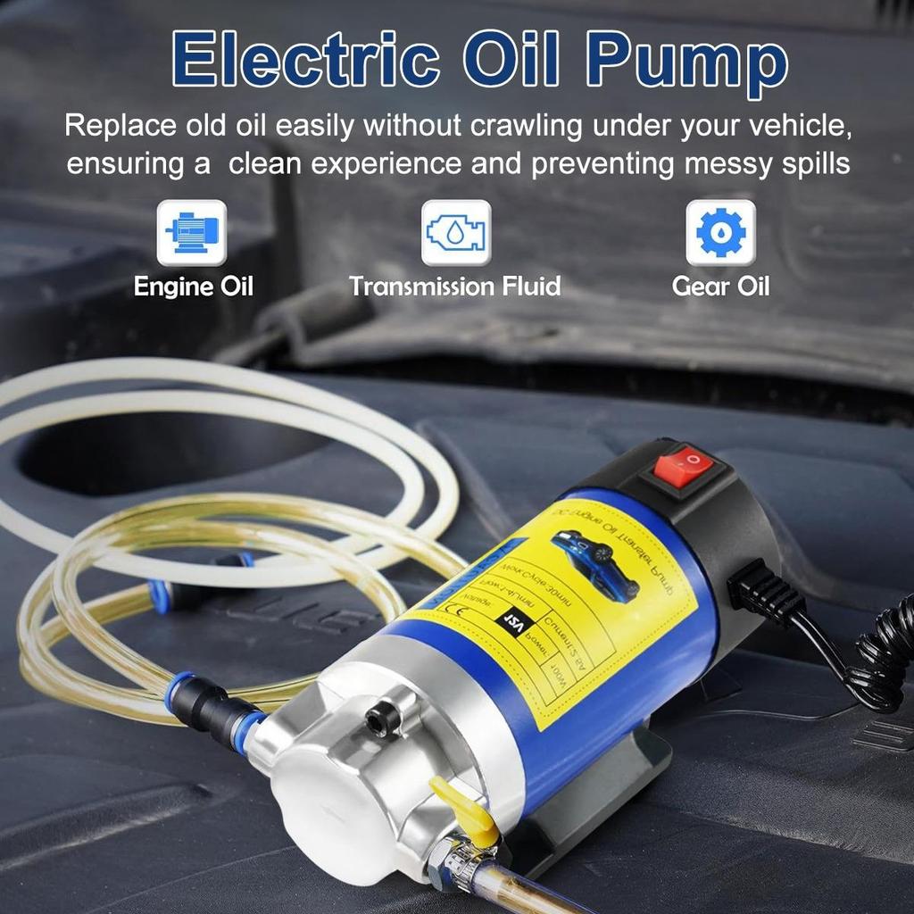 EAFC 12V Portable Fuel Pump - Metal Construction, 100W Car Electric Oil Extraction Transfer Pump