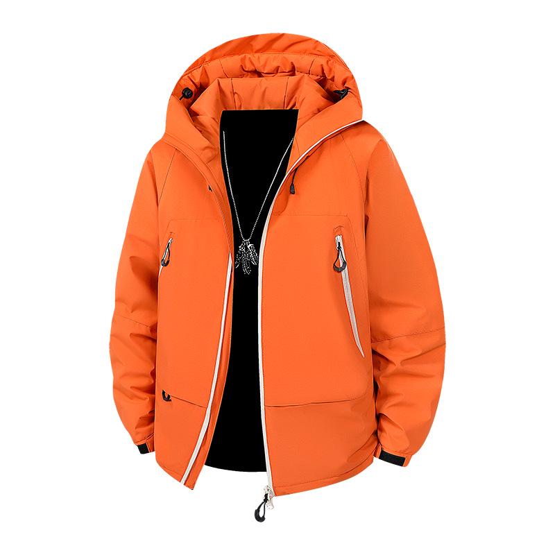 

Men s Winter Hooded Graphene Padded Cotton Jacket - Thick Solid Color Coat 3XL
