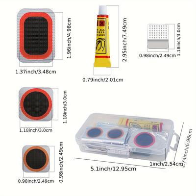 Bike Tire Repair Kit - Bicycle Inner Tube Puncture Patch Kits With 32pcs Vulcanizing Patches Metal Rasp For Motorcycle